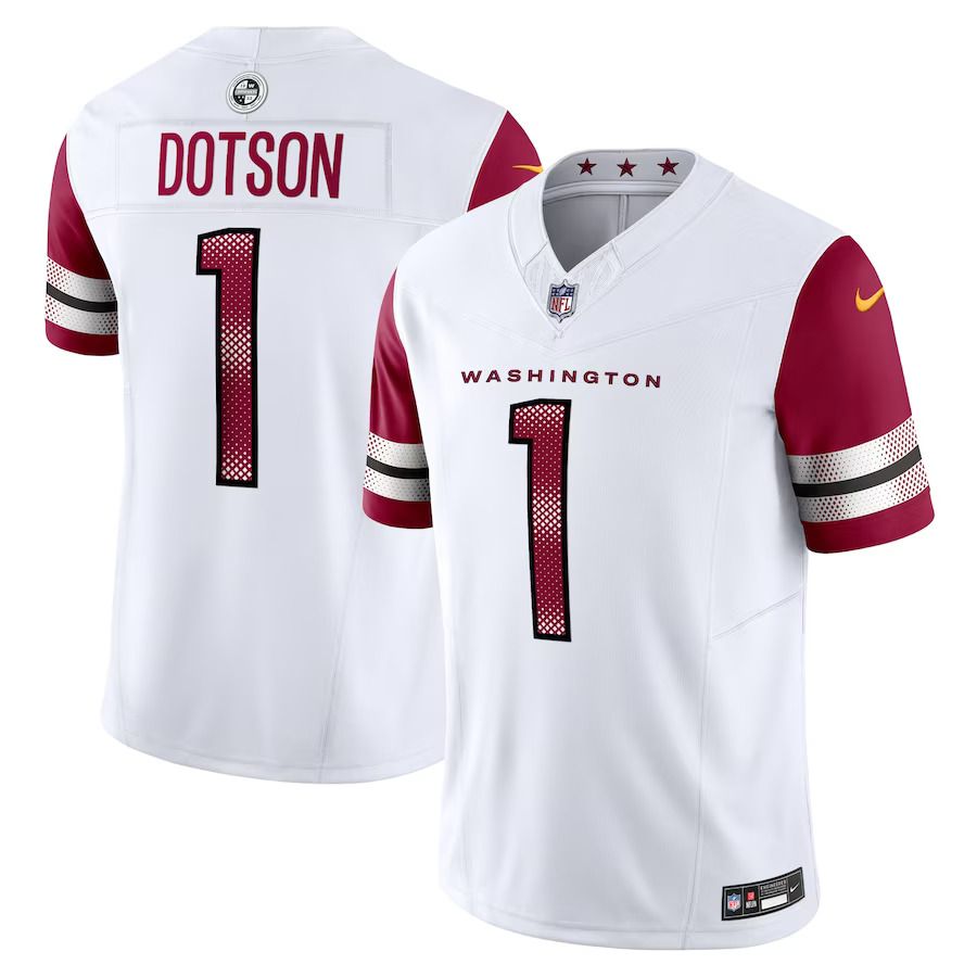 Men Washington Commanders #1 Jahan Dotson Nike White Vapor F.U.S.E. Limited NFL Jersey